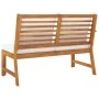 Banco de jardín 114,5 cm con cojines crema madera acacia maciza de vidaXL, Sofás modulares de exterior - Ref: Foro24-311836, ...