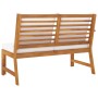 Banco de jardín 114,5 cm con cojines crema madera acacia maciza de vidaXL, Sofás modulares de exterior - Ref: Foro24-311836, ...