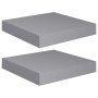 Estantes flotantes de pared 2 uds MDF gris 23x23,5x3,8 cm en Estanterías | Comprar online en Foru.es