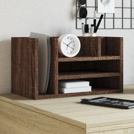 Organizador escritorio madera ingeniería marrón 44,5x24x25 cm by , Classification and organization - Ref: Foro24-848044, Pric...