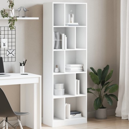 Estantería de madera de ingeniería blanca 57x28,5x174 cm de , Librerías y estanterías - Ref: Foro24-847989, Precio: 106,77 €,...