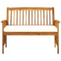 Banco de jardín con cojines 119 cm madera maciza de acacia de vidaXL, Bancos de jardín - Ref: Foro24-312132, Precio: 137,30 €...