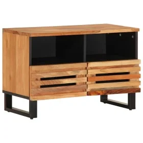 Mueble de TV madera maciza de acacia 70x34x46 cm de , Almacenamiento para CD y DVD - Ref: Foro24-377442, Precio: 68,96 €, Des...