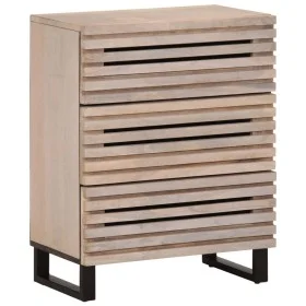 Massiver Sideboard aus weißem Mangoholz 60x34x75 cm von , Schließfächer und Lagerschränke - Ref: Foro24-377454, Preis: 146,13...