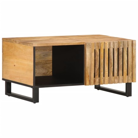 Mesa de centro de madera maciza de mango rugosa 80x51x40 cm de , Mesas de centro - Ref: Foro24-377456, Precio: 77,95 €, Descu...