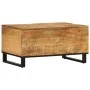 Mesa de centro de madera maciza de mango rugosa 80x51x40 cm by , Coffee table - Ref: Foro24-377456, Price: 77,23 €, Discount: %