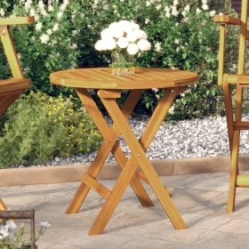 Mesa bistró de terraza madera maciza de acacia Ø46x47 cm de vidaXL, Mesas de jardín - Ref: Foro24-312116, Precio: 46,86 €, De...