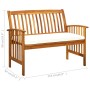 Banco de jardín con cojines 119 cm madera maciza de acacia de vidaXL, Bancos de jardín - Ref: Foro24-312132, Precio: 137,30 €...