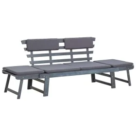 Banco de jardín con cojines 2 en 1 190 cm gris madera de acacia de vidaXL, Bancos de jardín - Ref: Foro24-312119, Precio: 291...