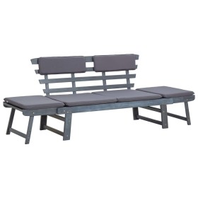 Banco de jardín con cojines 2 en 1 190 cm gris madera de acacia de vidaXL, Bancos de jardín - Ref: Foro24-312119, Precio: 298...