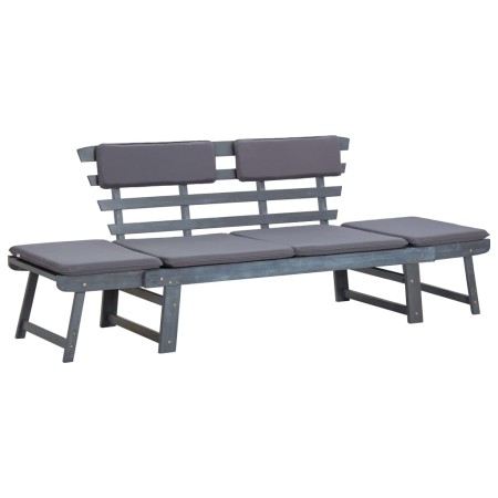Banco de jardín con cojines 2 en 1 190 cm gris madera de acacia de vidaXL, Bancos de jardín - Ref: Foro24-312119, Precio: 298...