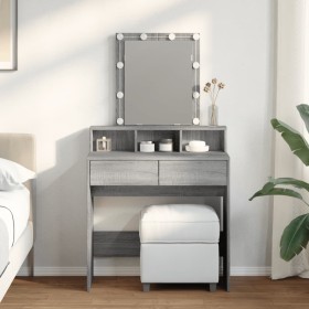 Tocador con luces LED color gris Sonoma 80x41x144,5 cm de , Tocadores para dormitorios - Ref: Foro24-848183, Precio: 113,91 €...