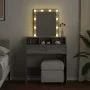 Tocador con luces LED color gris Sonoma 80x41x144,5 cm de , Tocadores para dormitorios - Ref: Foro24-848183, Precio: 112,18 €...