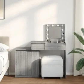 Tocador con luces LED gris sonoma 115x37x110,5 cm de , Tocadores para dormitorios - Ref: Foro24-848232, Precio: 120,56 €, Des...