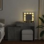 Tocador con luces LED gris hormigón 115x37x110,5 cm de , Tocadores para dormitorios - Ref: Foro24-848230, Precio: 123,41 €, D...