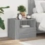 Mesita de noche de pared color gris Sonoma 45x30x35 cm de , Mesitas de noche - Ref: Foro24-848321, Precio: 39,69 €, Descuento: %