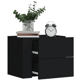 Mesitas de noche de pared 2 unidades negra 45x30x35 cm de , Mesitas de noche - Ref: Foro24-848328, Precio: 75,92 €, Descuento: %