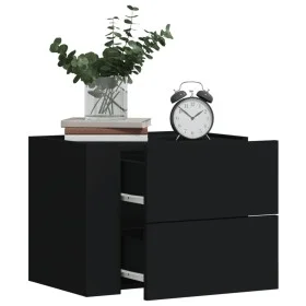 Mesitas de noche de pared 2 unidades negra 45x30x35 cm de , Mesitas de noche - Ref: Foro24-848328, Precio: 74,95 €, Descuento: %