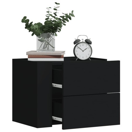 Mesitas de noche de pared 2 unidades negra 45x30x35 cm de , Mesitas de noche - Ref: Foro24-848328, Precio: 75,92 €, Descuento: %