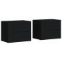 Mesitas de noche de pared 2 unidades negra 45x30x35 cm de , Mesitas de noche - Ref: Foro24-848328, Precio: 75,92 €, Descuento: %