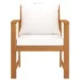 Sillas de jardín con cojín crema 2 uds madera maciza de acacia de vidaXL, Sillas de jardín - Ref: Foro24-311831, Precio: 216,...