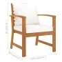 Sillas de jardín con cojín crema 2 uds madera maciza de acacia de vidaXL, Sillas de jardín - Ref: Foro24-311831, Precio: 216,...