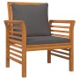Sillones con cojines gris oscuro 2 uds madera maciza de acacia de vidaXL, Sillas de jardín - Ref: Foro24-312138, Precio: 260,...