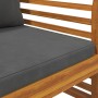 Sillones con cojines gris oscuro 2 uds madera maciza de acacia de vidaXL, Sillas de jardín - Ref: Foro24-312138, Precio: 260,...