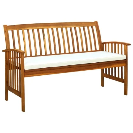 Banco de jardín con cojín madera maciza de acacia 147 cm de vidaXL, Bancos de jardín - Ref: Foro24-312134, Precio: 196,83 €, ...