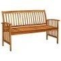 Banco de jardín con cojín madera maciza de acacia 147 cm de vidaXL, Bancos de jardín - Ref: Foro24-312134, Precio: 196,83 €, ...