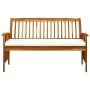 Banco de jardín con cojín madera maciza de acacia 147 cm de vidaXL, Bancos de jardín - Ref: Foro24-312134, Precio: 196,83 €, ...