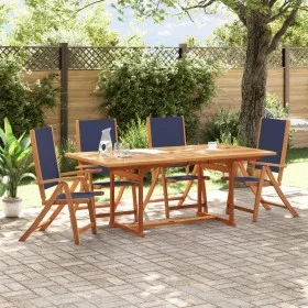 Sillas de jardín plegables 4 uds madera maciza acacia textileno de , Sillas de jardín - Ref: Foro24-3279241, Precio: 294,67 €...