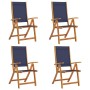 Sillas de jardín plegables 4 uds madera maciza acacia textileno de , Sillas de jardín - Ref: Foro24-3279241, Precio: 300,93 €...