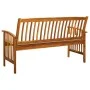 Banco de jardín con cojín madera maciza de acacia 147 cm de vidaXL, Bancos de jardín - Ref: Foro24-312134, Precio: 196,83 €, ...