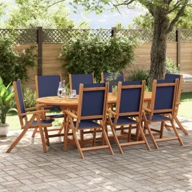Sillas de jardín plegables 8 uds madera maciza acacia textileno de , Sillas de jardín - Ref: Foro24-3279243, Precio: 585,76 €...