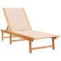 Tumbonas 2 unidades madera maciza de acacia y textileno crema de , Tumbonas - Ref: Foro24-3279248, Precio: 314,02 €, Descuent...