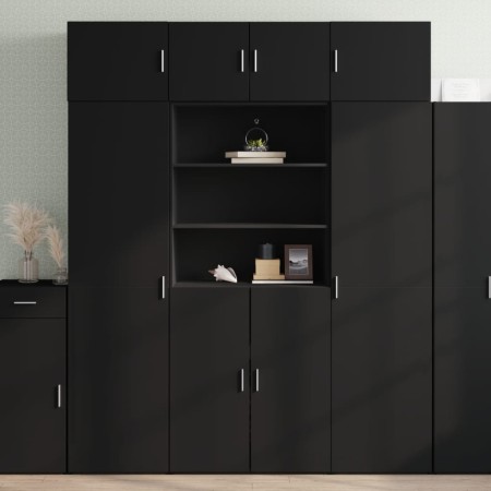 Aparador alto madera de ingeniería negro 80x42,5x185 cm de , Aparadores - Ref: Foro24-3281379, Precio: 212,14 €, Descuento: %