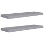 Estantes flotantes de pared 2 uds MDF gris 80x23,5x3,8 cm en Estanterías | Comprar online en Foru.es