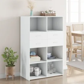 Aparador de madera de ingeniería blanco 80x42,5x124 cm by , Sideboards - Ref: Foro24-3281385, Price: 123,12 €, Discount: %