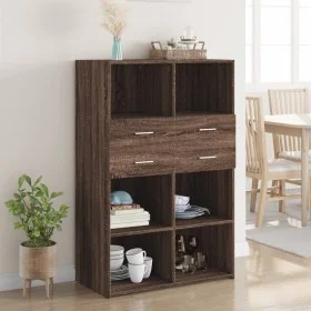 Aparador de madera de ingeniería marrón roble 80x42,5x124 cm by , Sideboards - Ref: Foro24-3281391, Price: 128,77 €, Discount: %