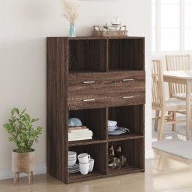 Aparador de madera de ingeniería marrón roble 80x42,5x124 cm de , Aparadores - Ref: Foro24-3281391, Precio: 130,43 €, Descuen...