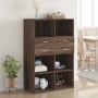 Aparador de madera de ingeniería marrón roble 80x42,5x124 cm de , Aparadores - Ref: Foro24-3281391, Precio: 130,43 €, Descuen...
