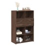 Aparador de madera de ingeniería marrón roble 80x42,5x124 cm de , Aparadores - Ref: Foro24-3281391, Precio: 130,43 €, Descuen...