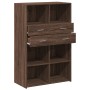 Aparador de madera de ingeniería marrón roble 80x42,5x124 cm de , Aparadores - Ref: Foro24-3281391, Precio: 130,43 €, Descuen...