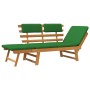 Banco de jardín con cojines 2 en 1 190 cm madera maciza acacia de vidaXL, Bancos de jardín - Ref: Foro24-312121, Precio: 248,...