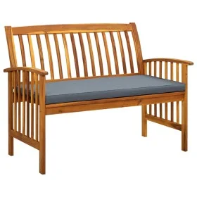 Banco de jardín con cojines 119 cm madera maciza de acacia de vidaXL, Bancos de jardín - Ref: Foro24-312133, Precio: 135,37 €...