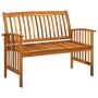 Banco de jardín con cojines 119 cm madera maciza de acacia de vidaXL, Bancos de jardín - Ref: Foro24-312133, Precio: 136,61 €...