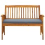 Banco de jardín con cojines 119 cm madera maciza de acacia de vidaXL, Bancos de jardín - Ref: Foro24-312133, Precio: 136,61 €...