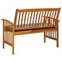 Banco de jardín con cojines 119 cm madera maciza de acacia de vidaXL, Bancos de jardín - Ref: Foro24-312133, Precio: 136,61 €...