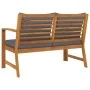 Banco de jardín madera de acacia y cojines gris oscuro 114,5 cm von vidaXL, Modulare Sofas für den Außenbereich - Ref: Foro24...